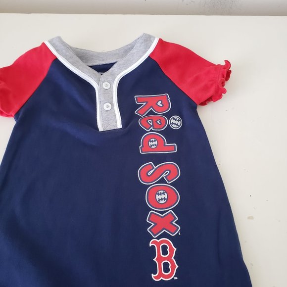 Boston Red Sox One Piece Creeper Baby Infant 12 Months Blue MLB Girls NWOT - Picture 3 of 9